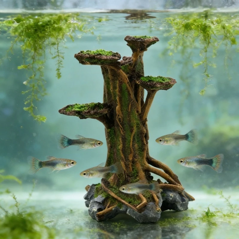 Artificial Moss Tree Driftwood - огляд і ціна Planted Aquarium Moss